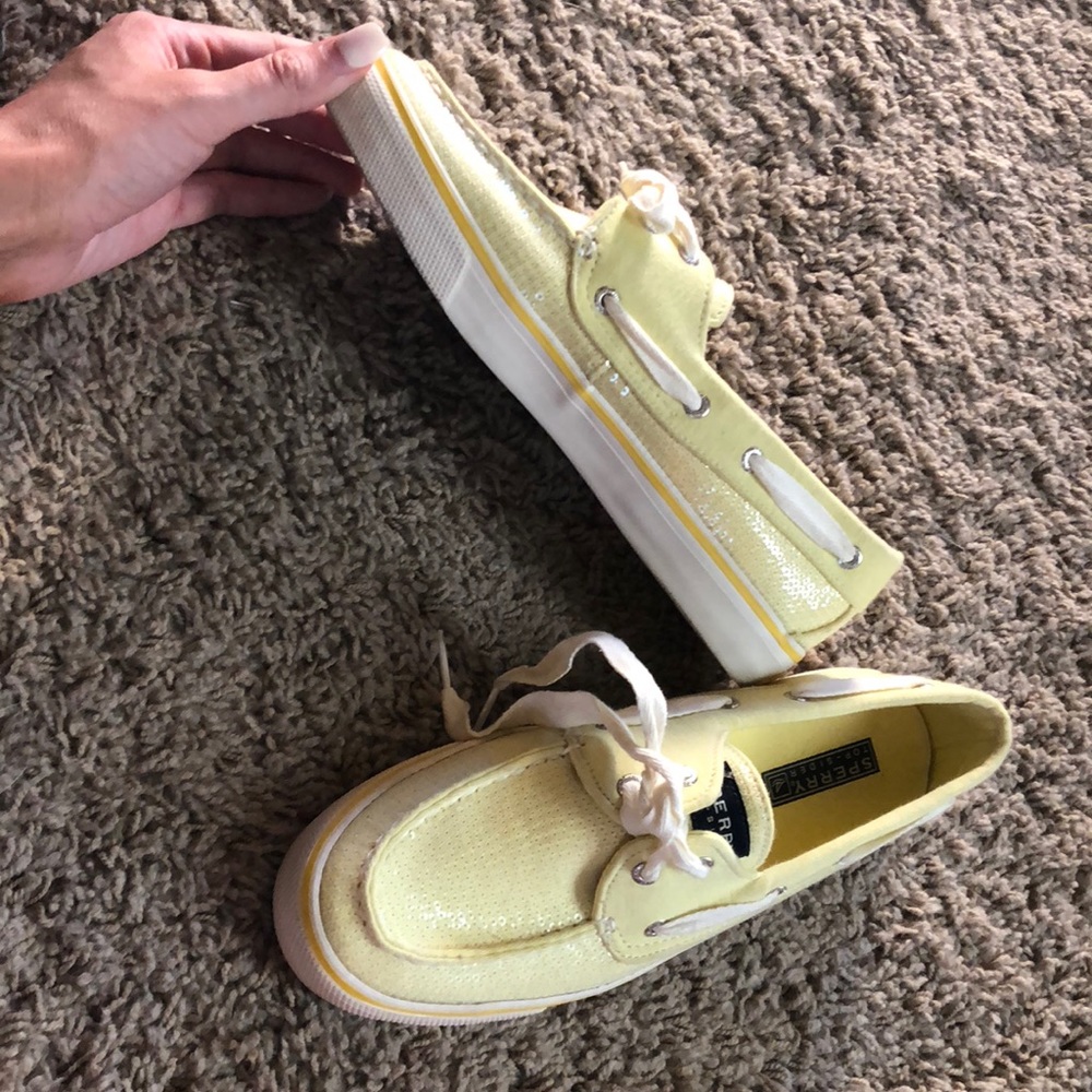Yellow sequin Sperry’s - Picture 3 of 4